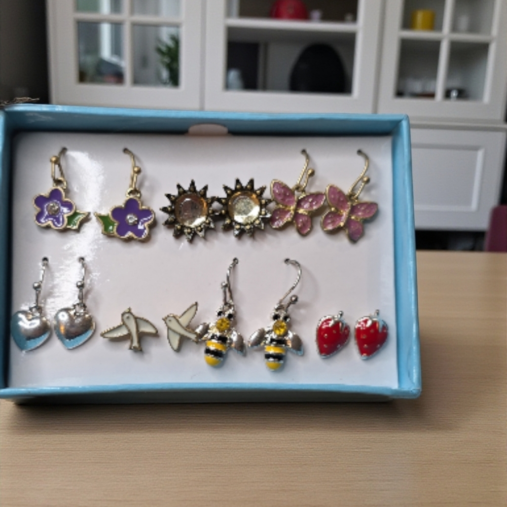 Colorful Earring Set with Various Designs